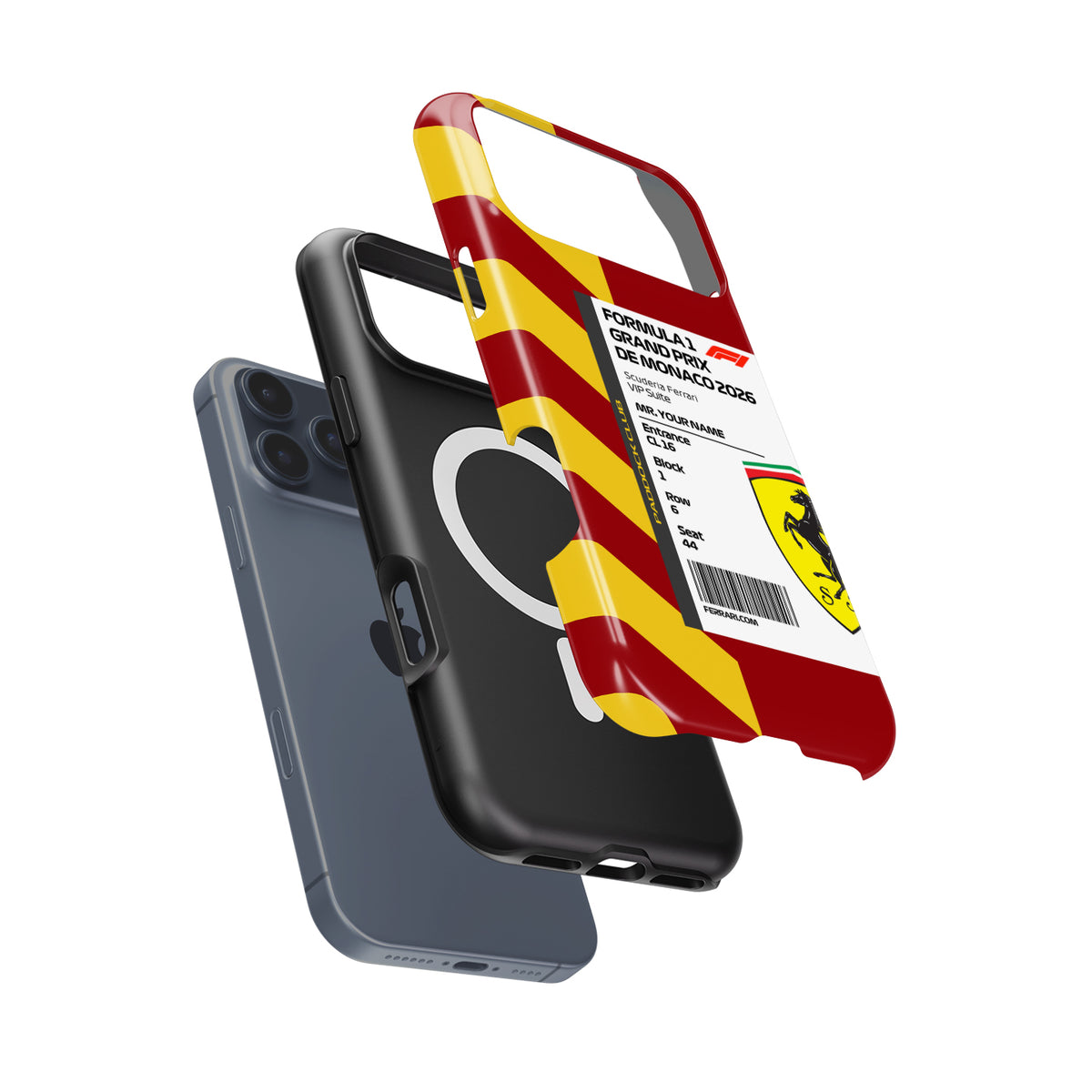 Custom Ferrari VIP Pass iPhone Case - 2026 Monaco Edition
