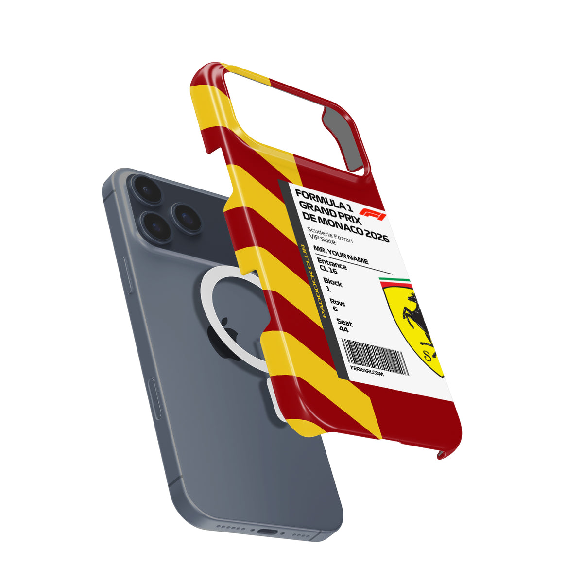 Custom Ferrari VIP Pass iPhone Case - 2026 Monaco Edition
