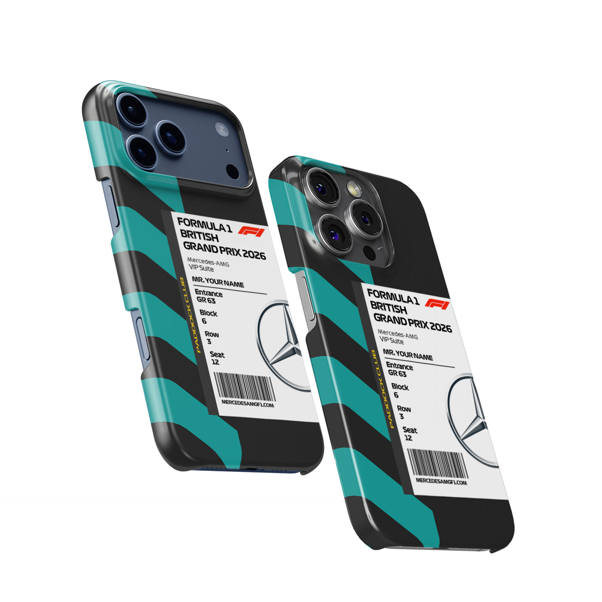 Custom Mercedes VIP Pass iPhone Case - Silverstone 2026