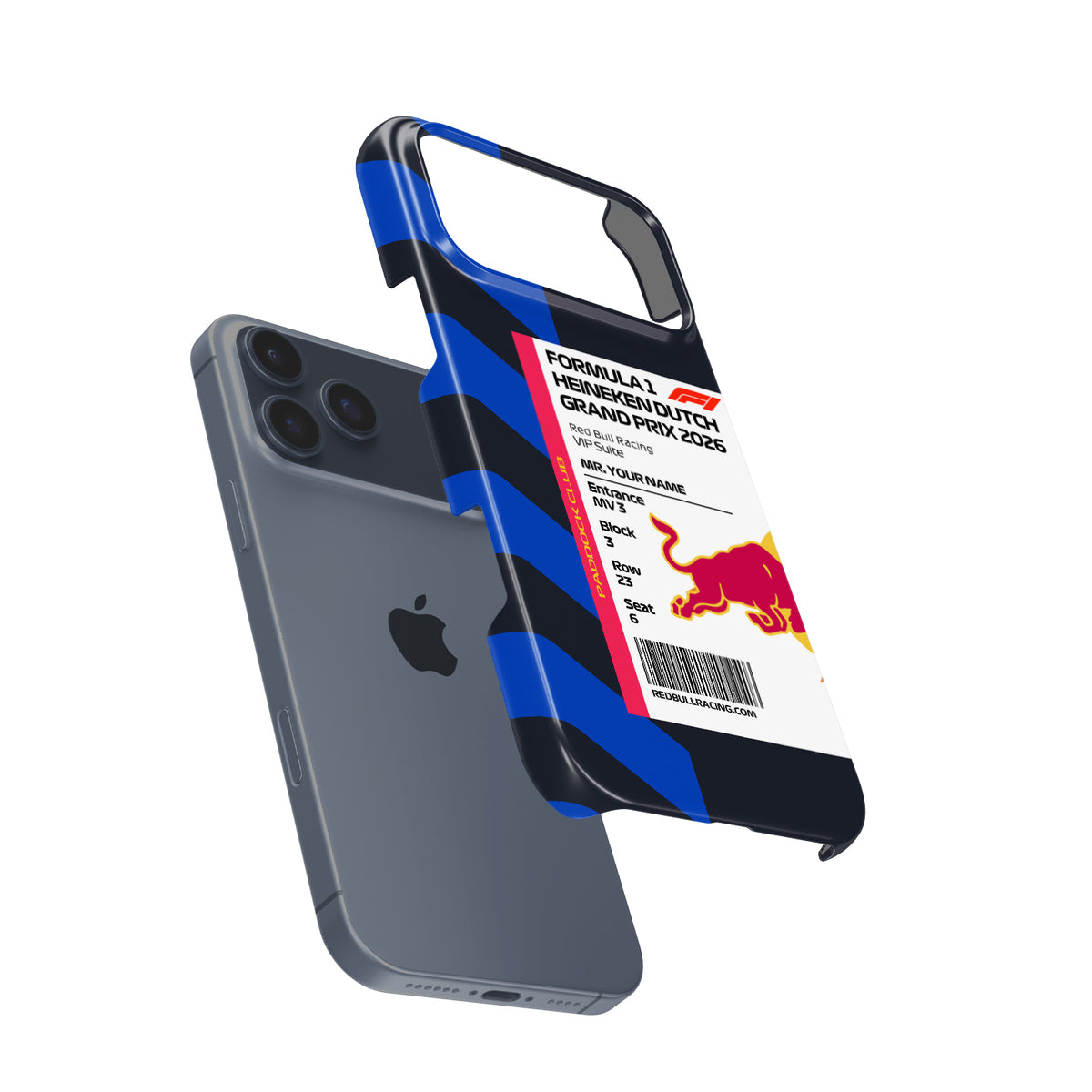 Custom Red Bull VIP Pass - Dutch GP 2026 Formula 1 racing iPhone case view 3