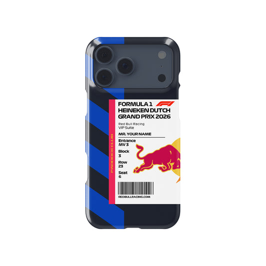 Custom Red Bull VIP Pass - Dutch GP 2026 Formula 1 racing iPhone case view 1