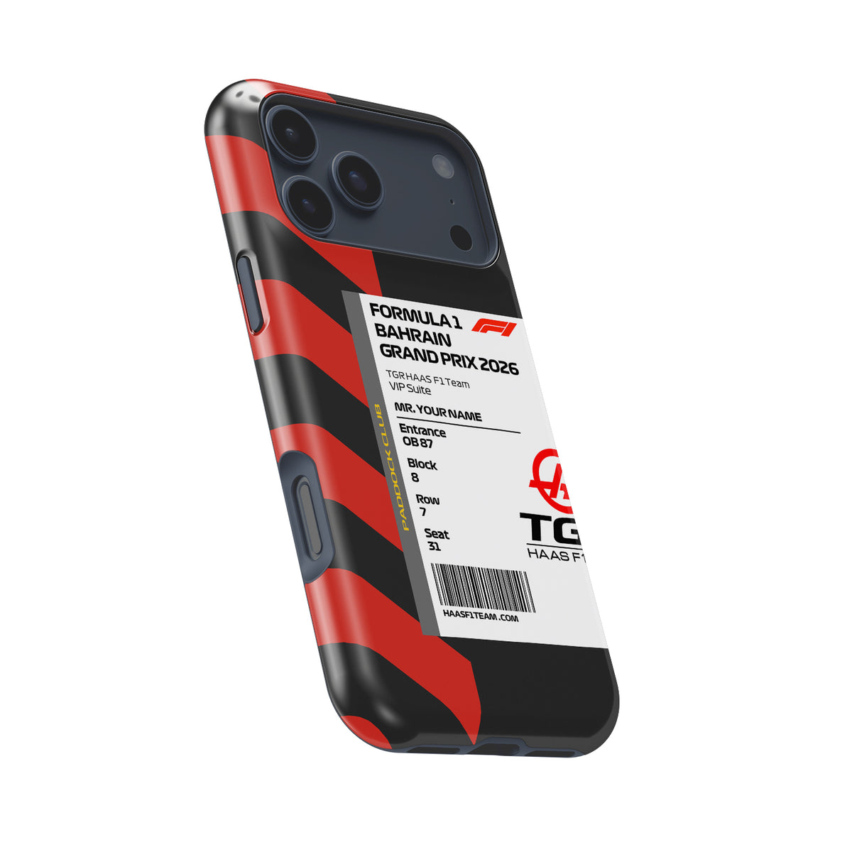 Custom TGR Haas VIP Pass iPhone Case - Bahrain 2026