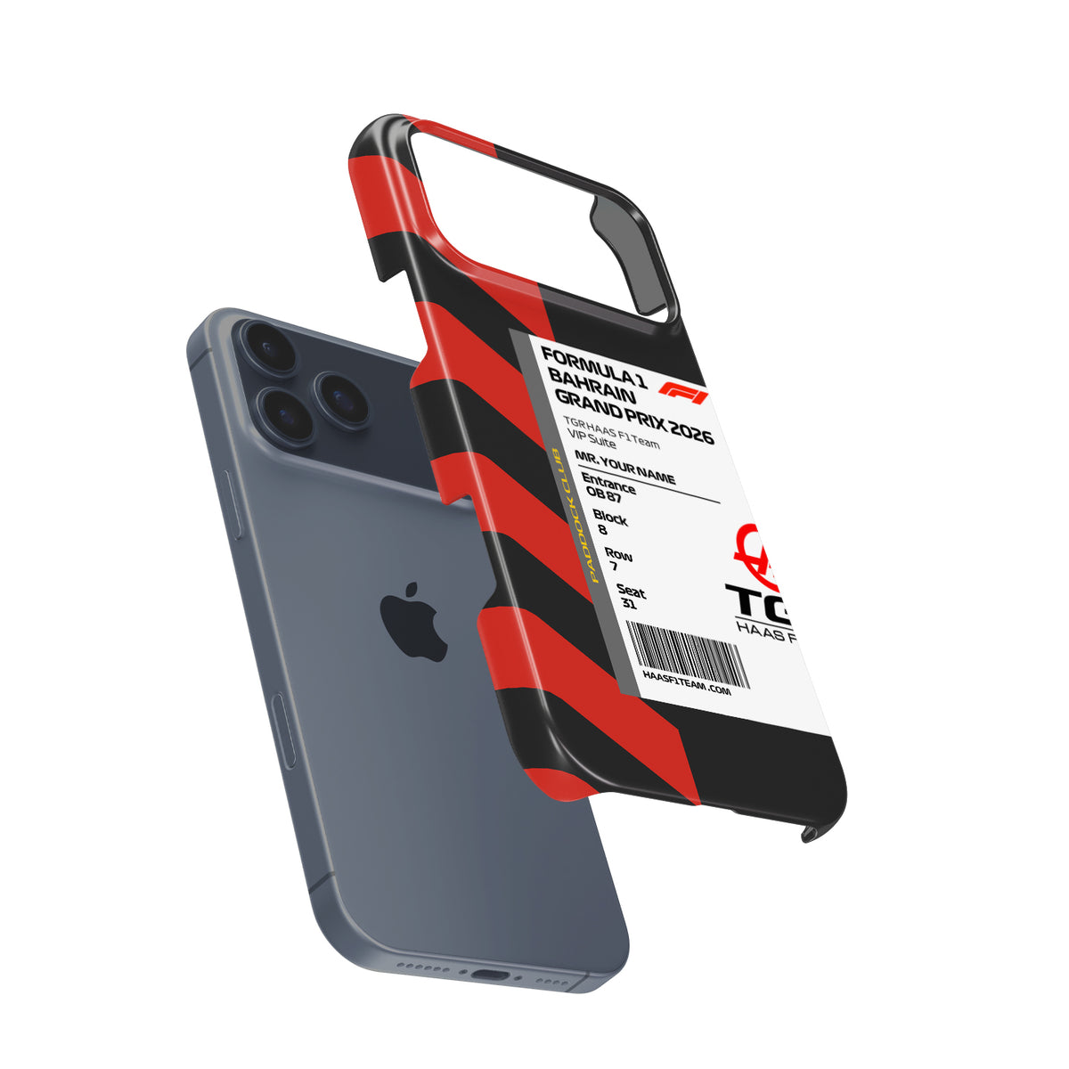 Custom TGR Haas VIP Pass iPhone Case - Bahrain 2026