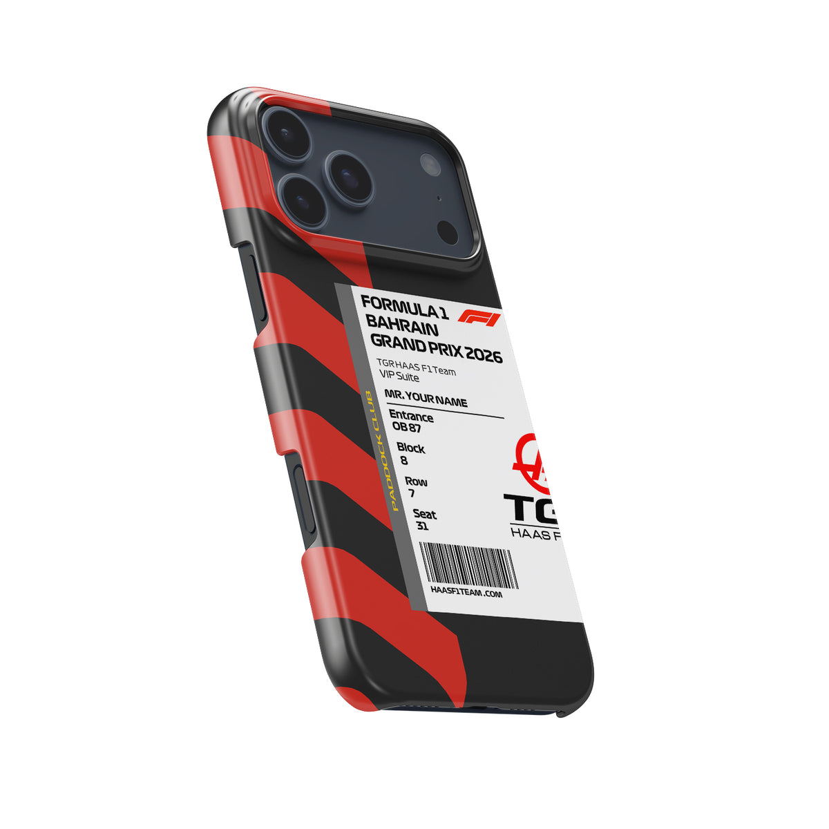 Custom TGR Haas VIP Pass iPhone Case - Bahrain 2026