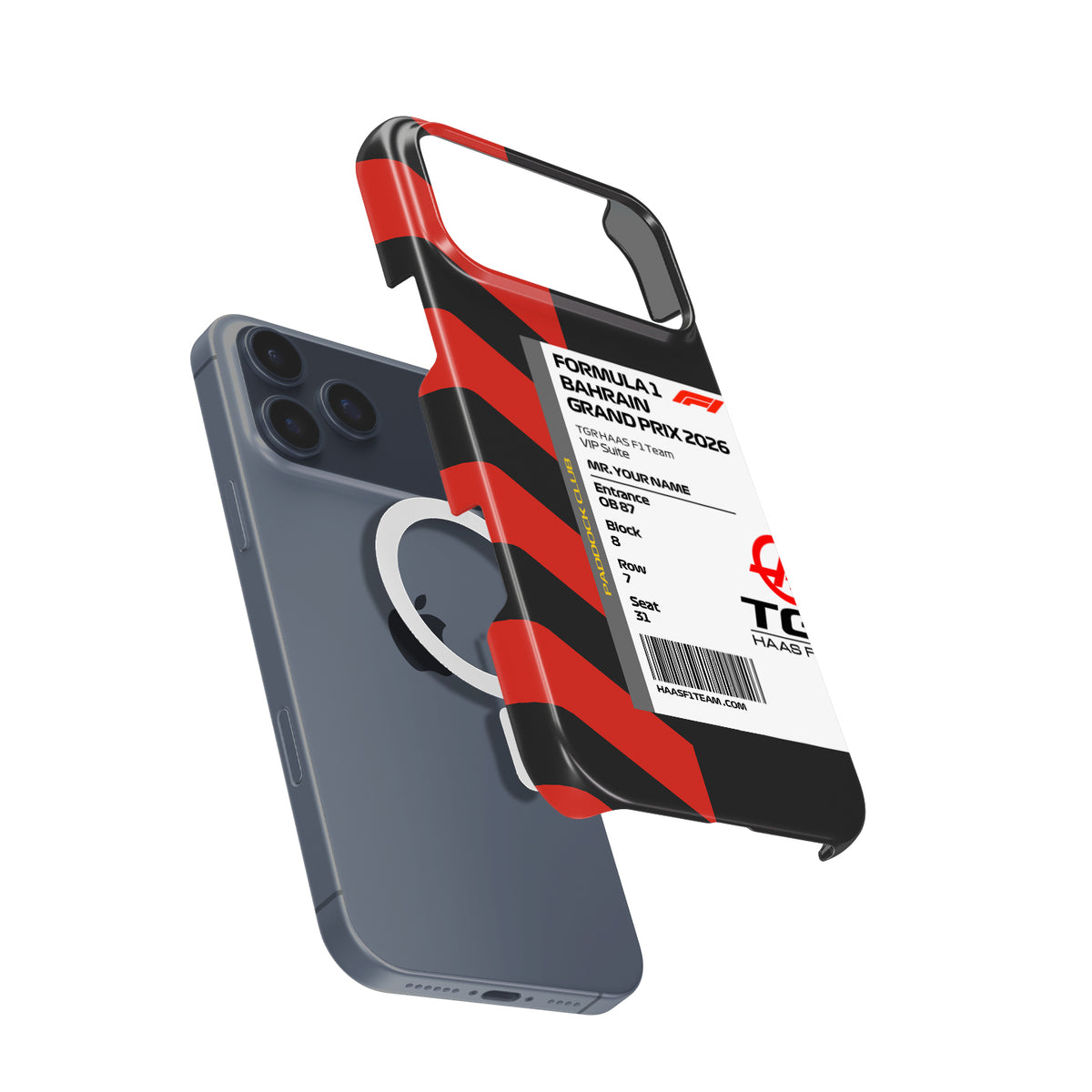 Custom TGR Haas VIP Pass iPhone Case - Bahrain 2026