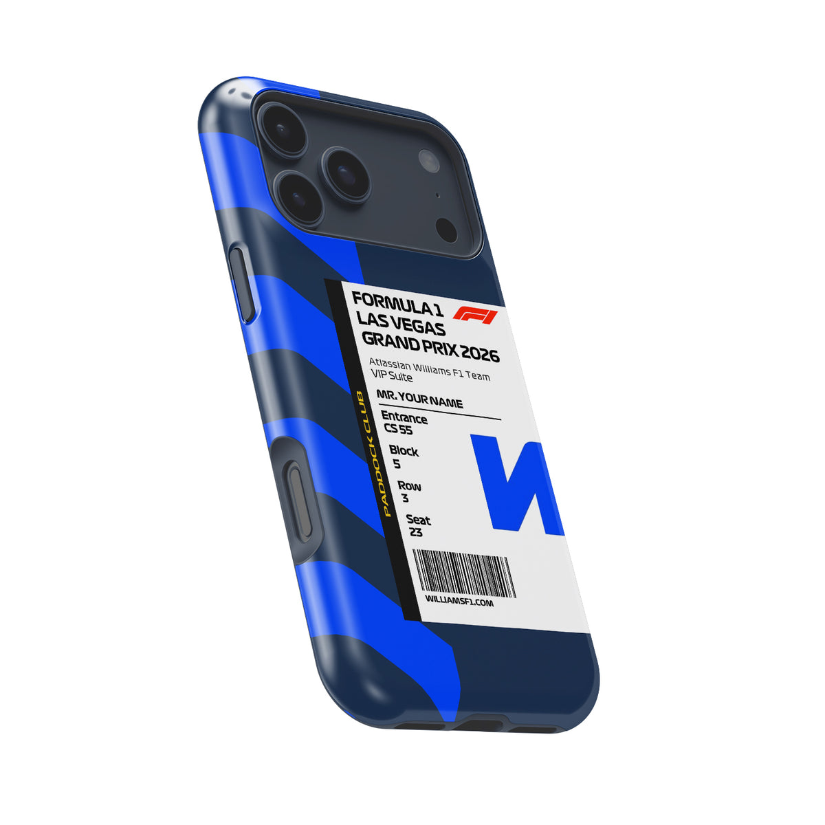 Custom Williams Racing VIP Pass iPhone Case - Las Vegas 2026