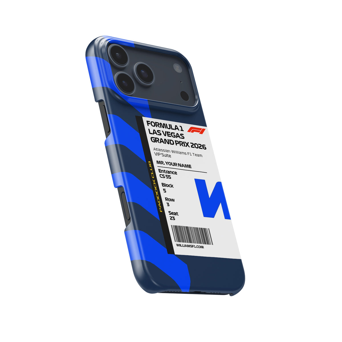 Custom Williams Racing VIP Pass iPhone Case - Las Vegas 2026