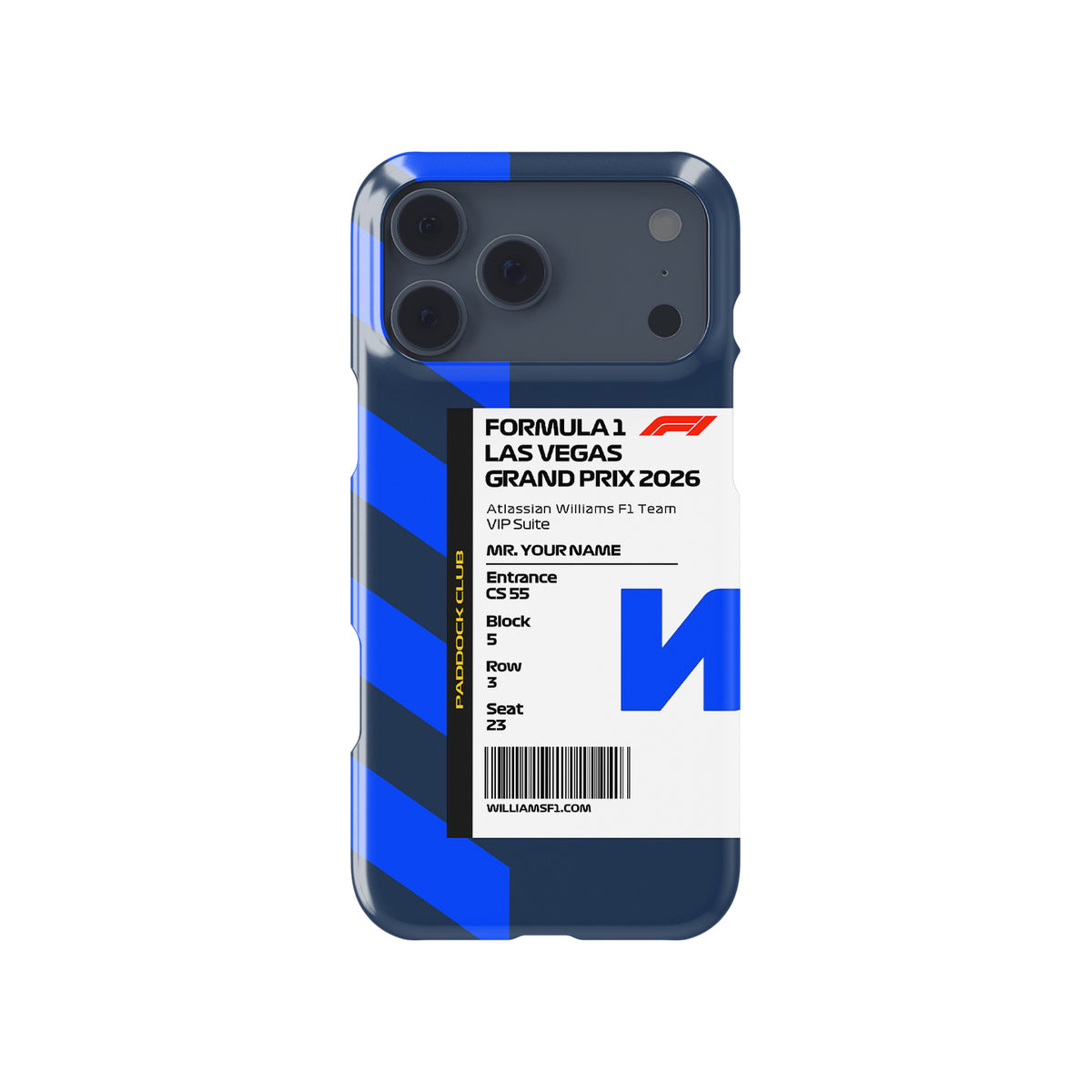 Custom Williams Racing VIP Pass iPhone Case - Las Vegas 2026