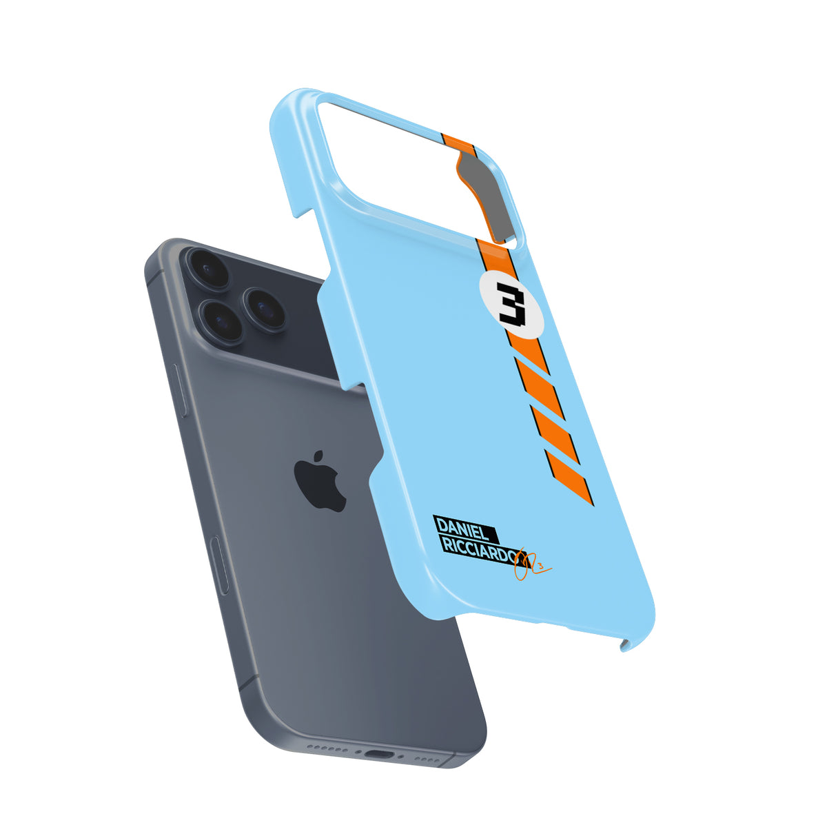 Iconic Racing Legacy: Daniel Ricciardo Gulf Livery Formula 1 racing iPhone case view 3
