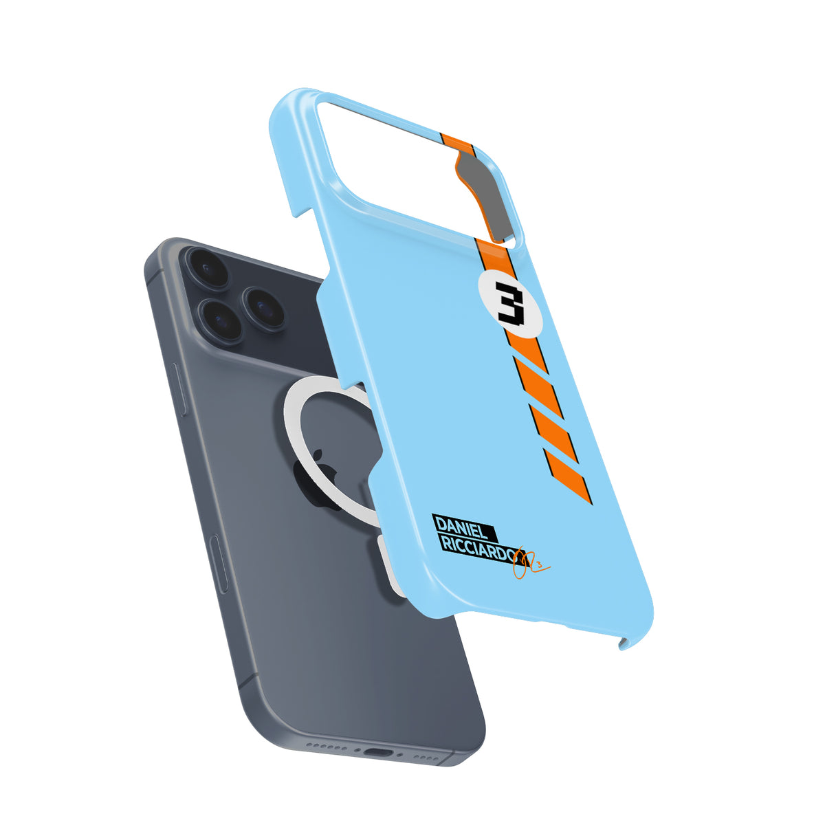 Iconic Racing Legacy: Daniel Ricciardo Gulf Livery Formula 1 racing iPhone case view 4