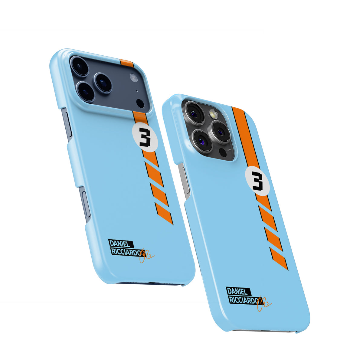 Iconic Racing Legacy: Daniel Ricciardo Gulf Livery Formula 1 racing iPhone case view 2