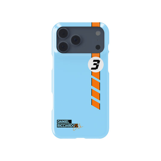 Iconic Racing Legacy: Daniel Ricciardo Gulf Livery Formula 1 racing iPhone case view 1