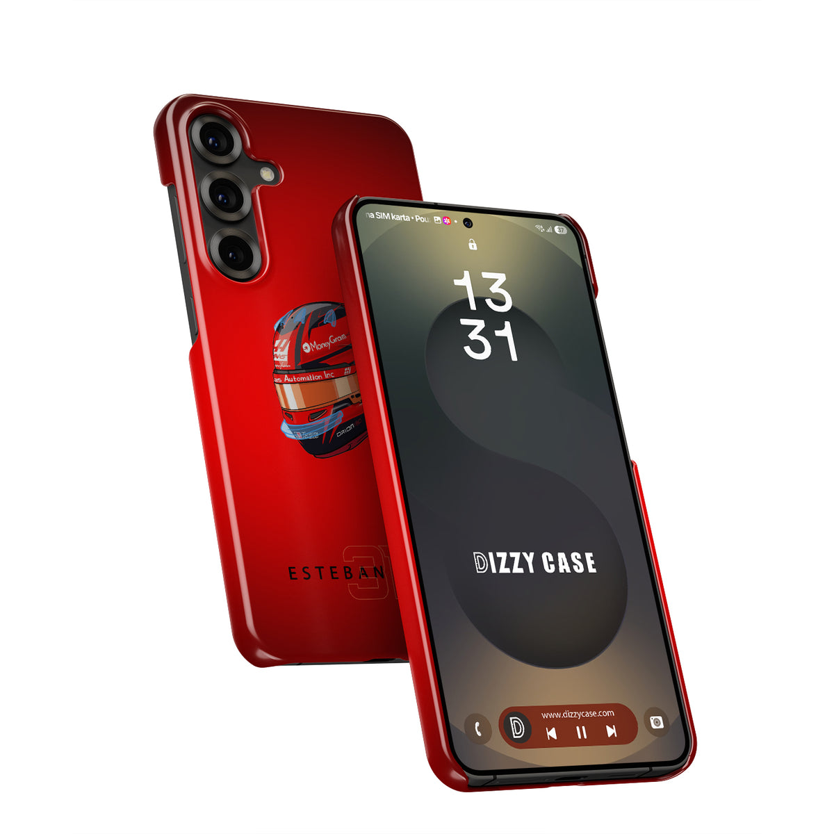 Esteban Ocon 2025 Helmet Phone Case – Red 31 Design for Samsung Galaxy (Haas Tribute)