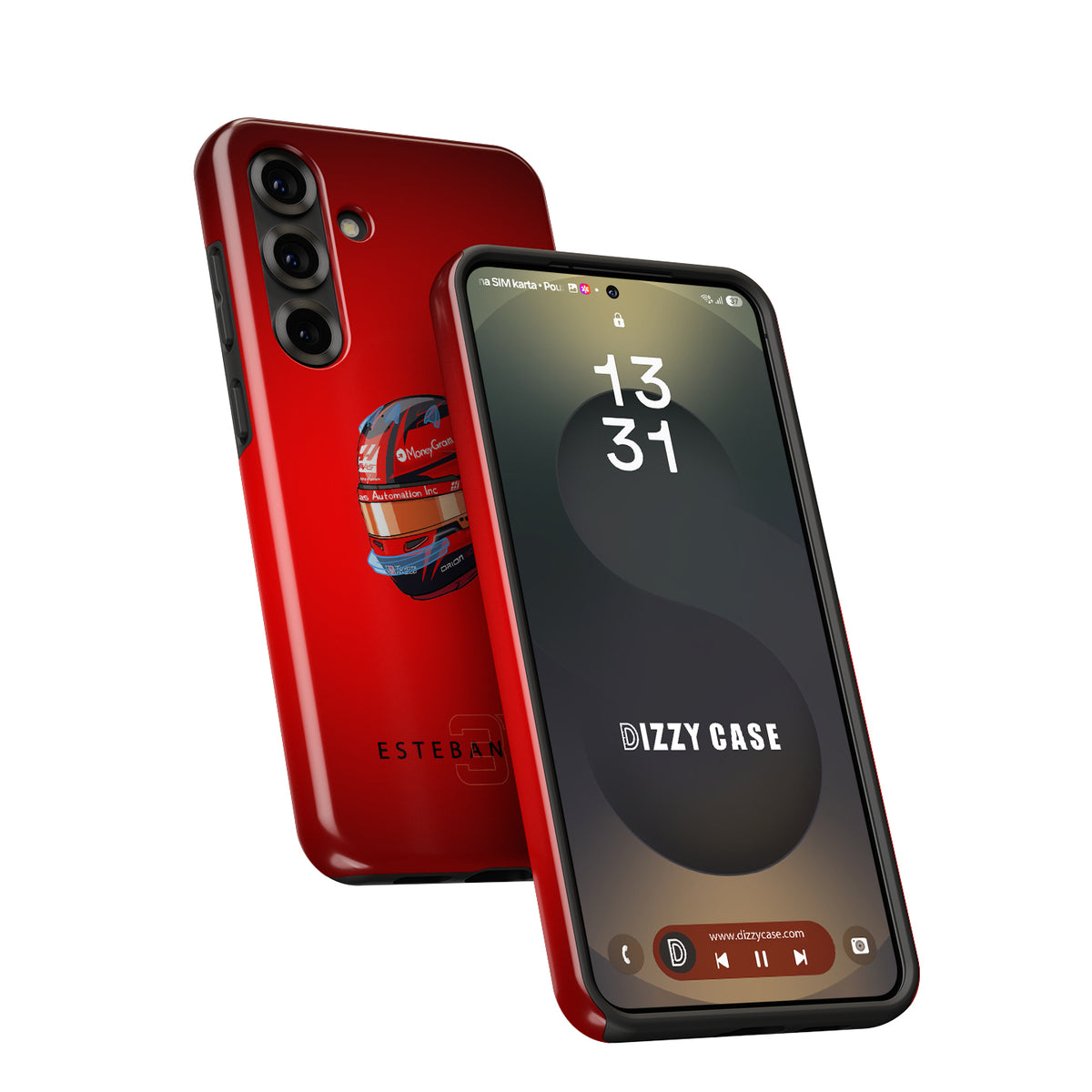 Esteban Ocon 2025 Helmet Phone Case – Red 31 Design for Samsung Galaxy (Haas Tribute)