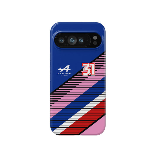 F1 2022 Ocon Alpine Livery Case - Google, OnePlus, Xiaomi & Huawei