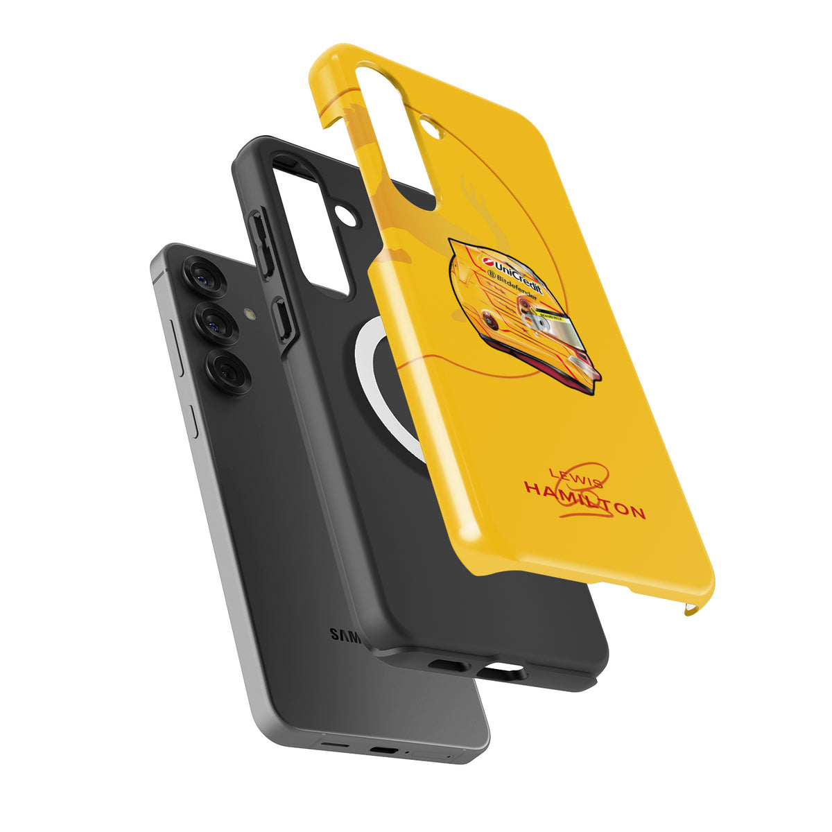 Lewis Hamilton 2025 F1 Helmet Livery Phone Case – LH44 Edition (Samsung Galaxy)