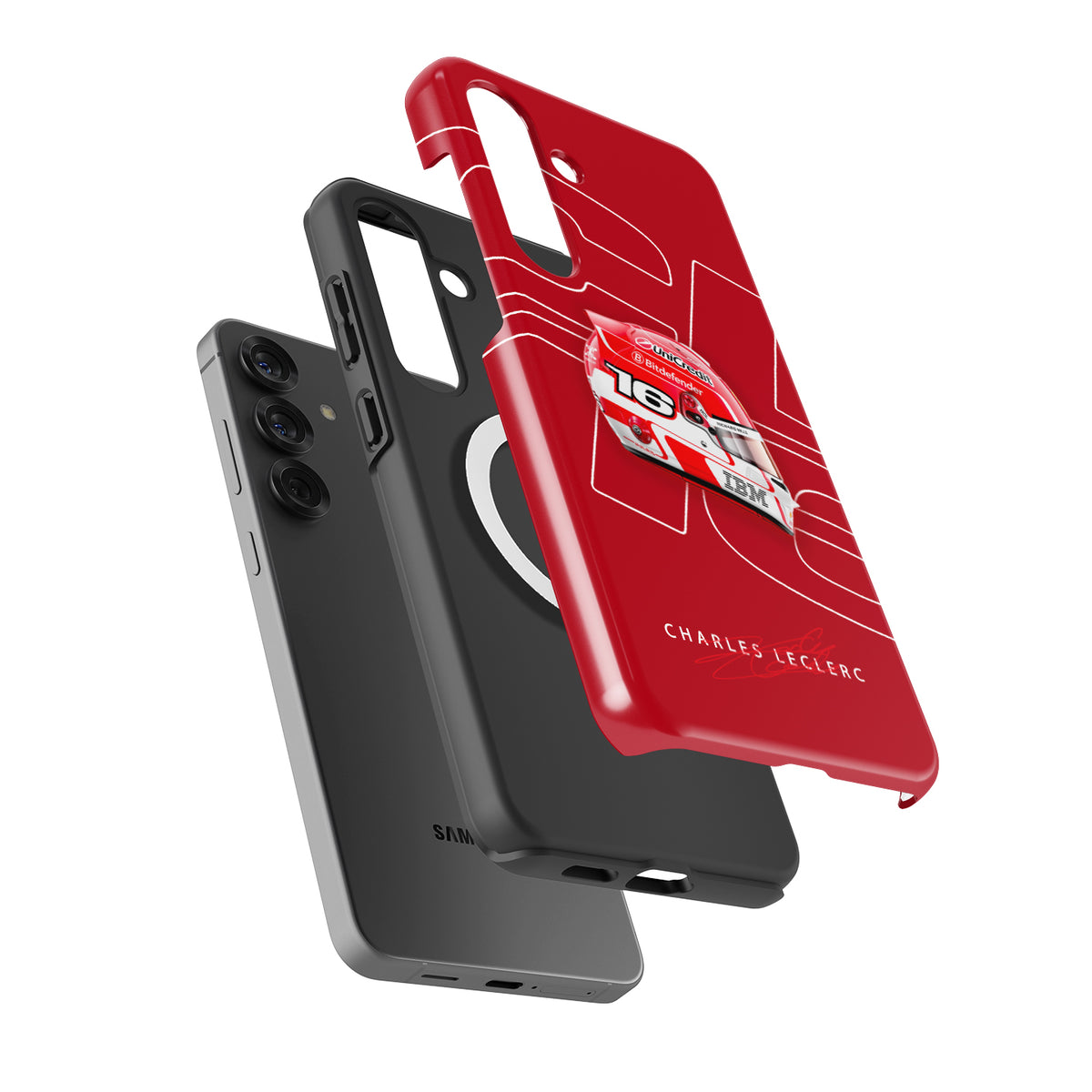 Charles Leclerc 2025 Ferrari Helmet Livery F1 Phone Case – CL16 Edition (Samsung Galaxy)