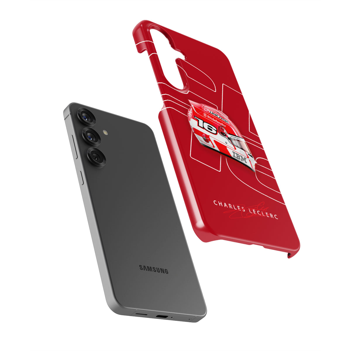 Charles Leclerc 2025 Ferrari Helmet Livery F1 Phone Case – CL16 Edition (Samsung Galaxy)