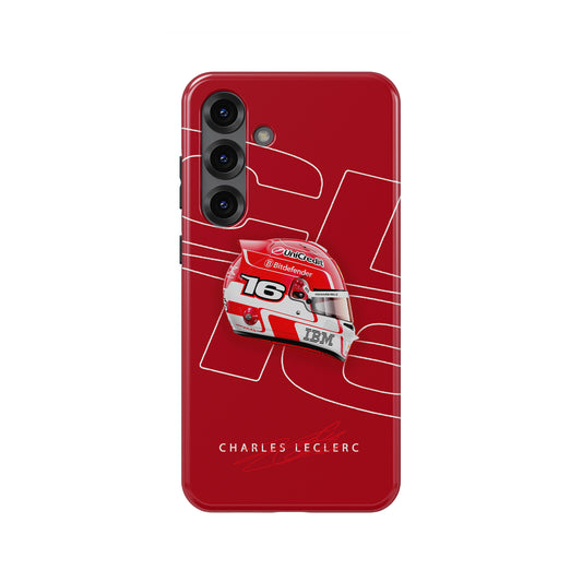 Charles Leclerc 2025 Ferrari Helmet Livery F1 Phone Case – CL16 Edition (Samsung Galaxy)