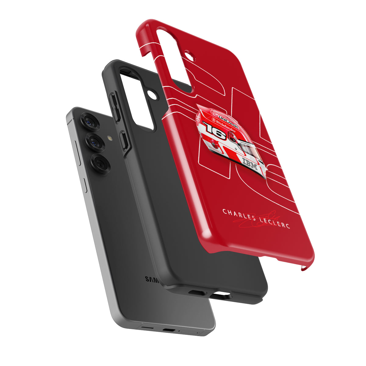 Charles Leclerc 2025 Ferrari Helmet Livery F1 Phone Case – CL16 Edition (Samsung Galaxy)