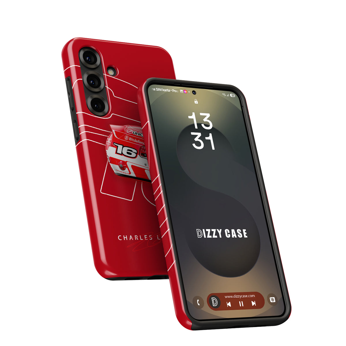 Charles Leclerc 2025 Ferrari Helmet Livery F1 Phone Case – CL16 Edition (Samsung Galaxy)