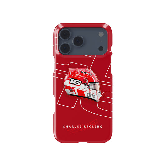 Charles Leclerc 2025 Ferrari Helmet Livery F1 – CL16 Edition Formula 1 racing iPhone case view 1