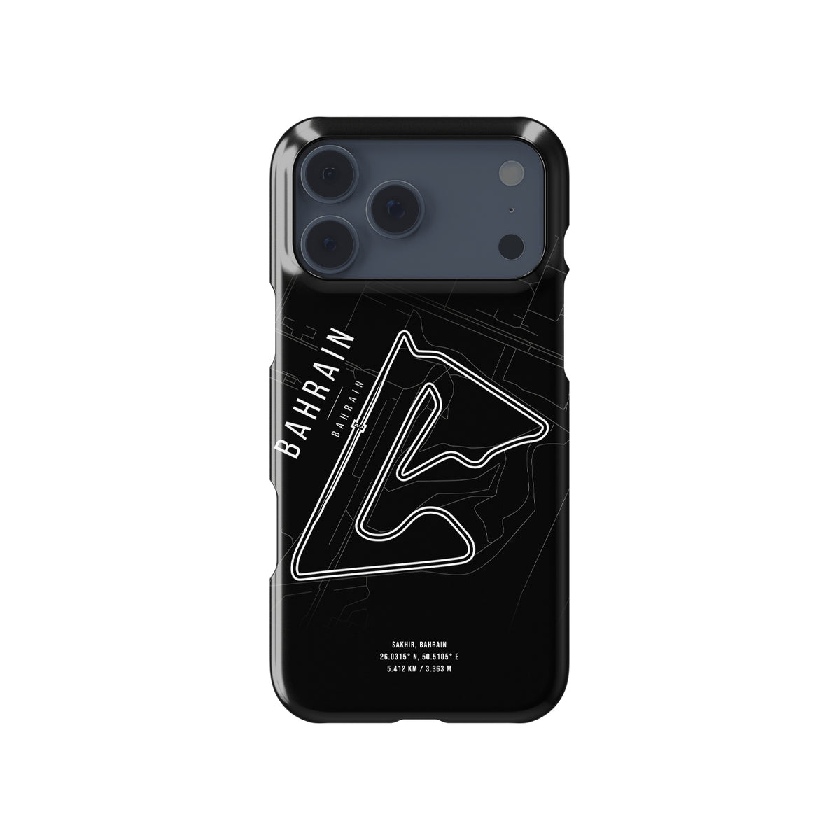 Featuring Bahrain Grand Prix Circuit Design Formula 1 racing iPhone case view 1