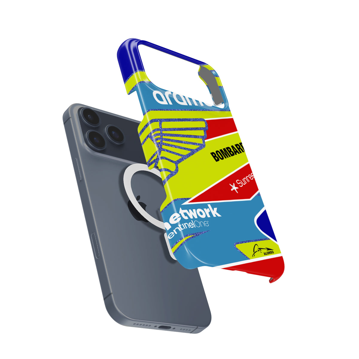 Fernando Alonso 2023 F1 Helmet Case for Apple iPhones