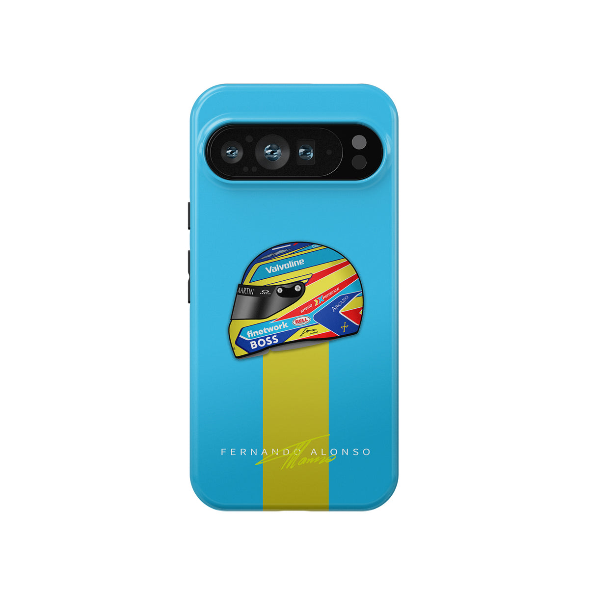 Fernando Alonso 2024 Helmet Design for Google, OnePlus, Huawei, Xiaomi