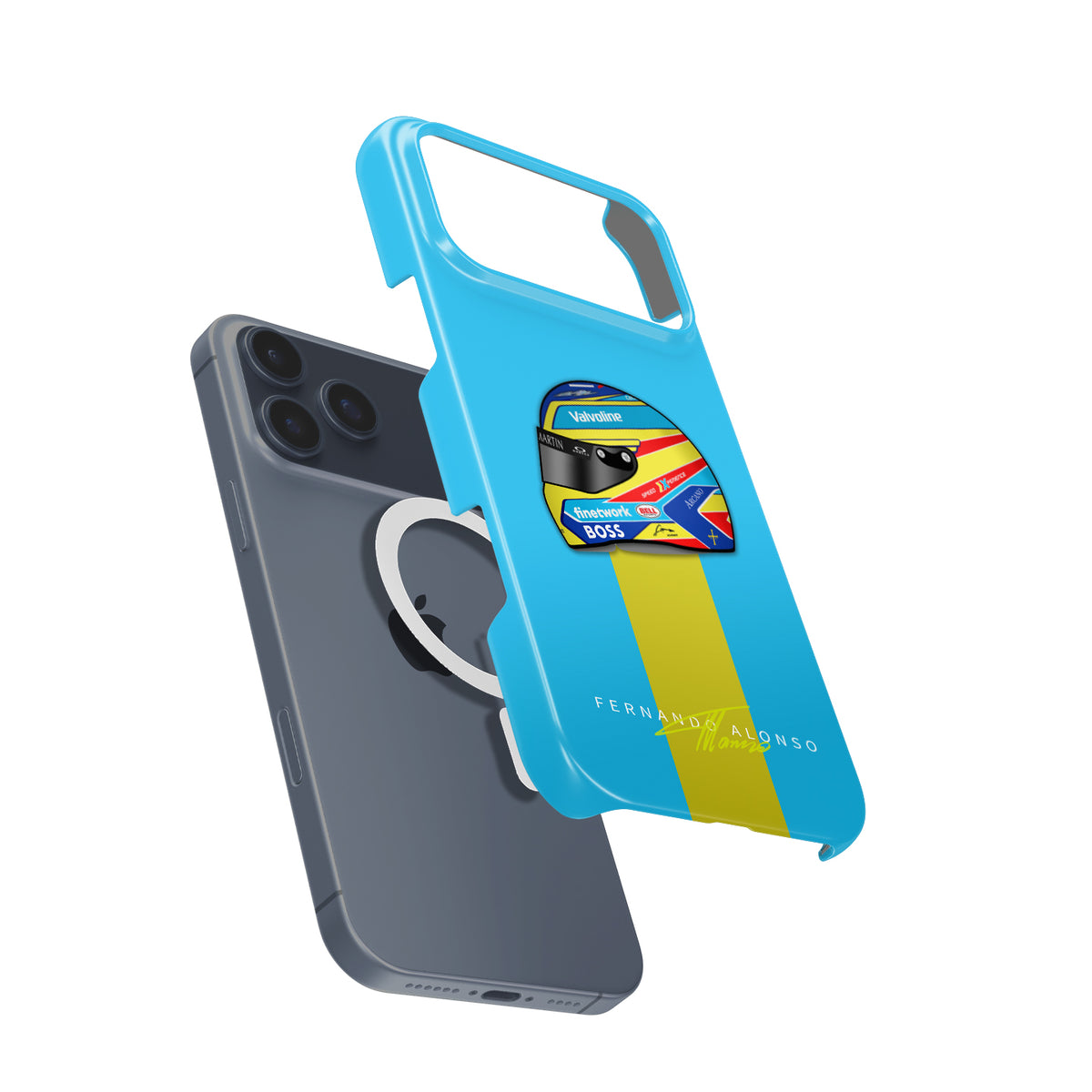 Fernando Alonso 2024 Helmet – Iconic Design and Protection Formula 1 racing iPhone case view 4