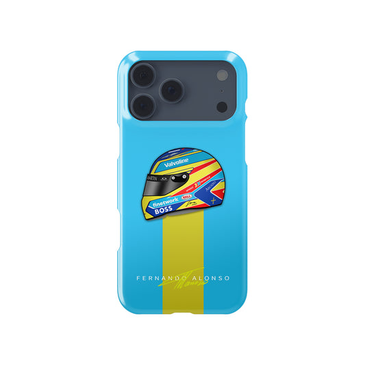 Fernando Alonso 2024 Helmet – Iconic Design and Protection Formula 1 racing iPhone case view 1