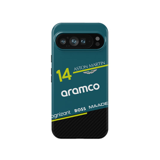 Fernando Alonso AMR25 FA14 Phone Case – Pixel & Multi-Device Compatible