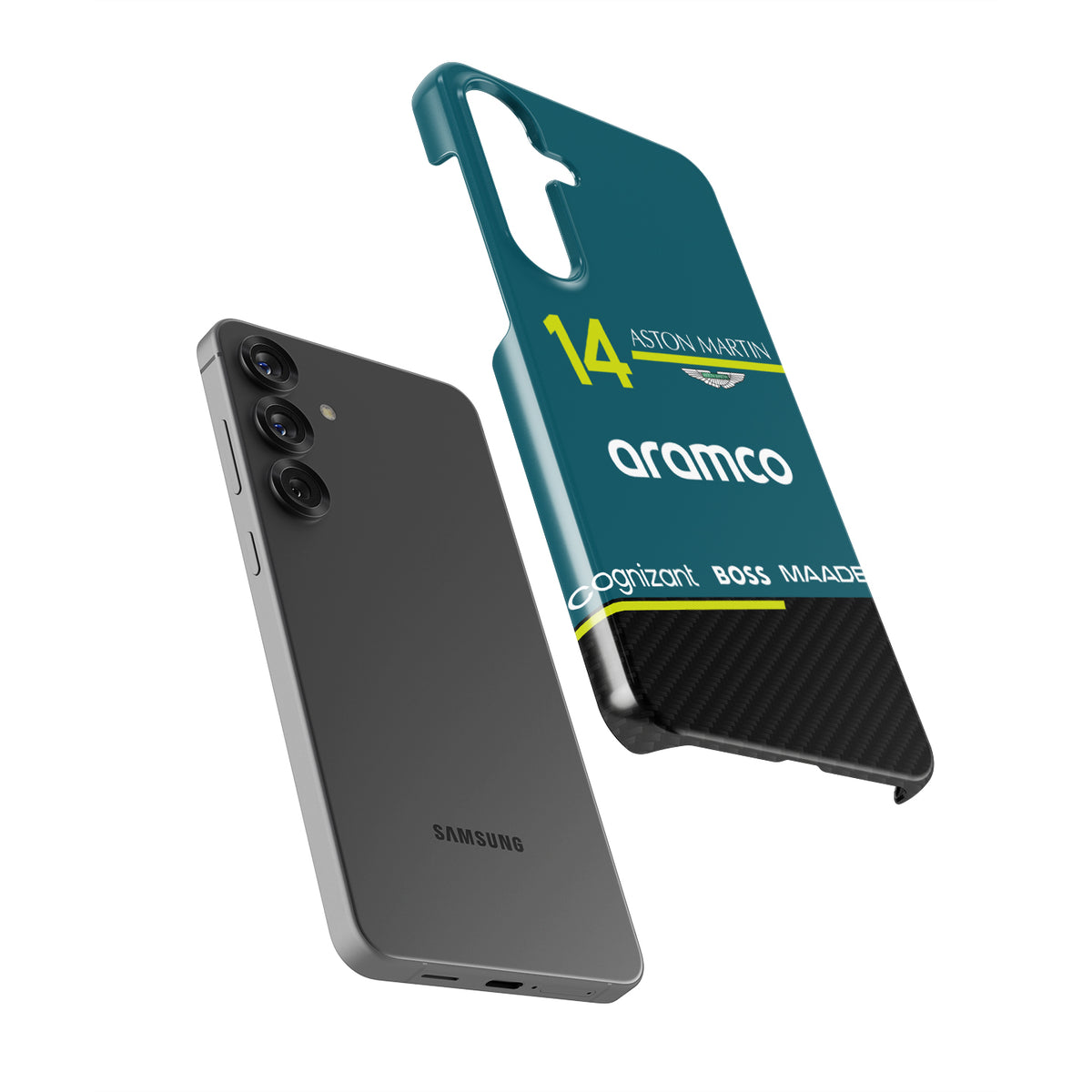 Fernando Alonso AMR25 FA14 Livery Phone Case – F1 Edition (Samsung Galaxy)