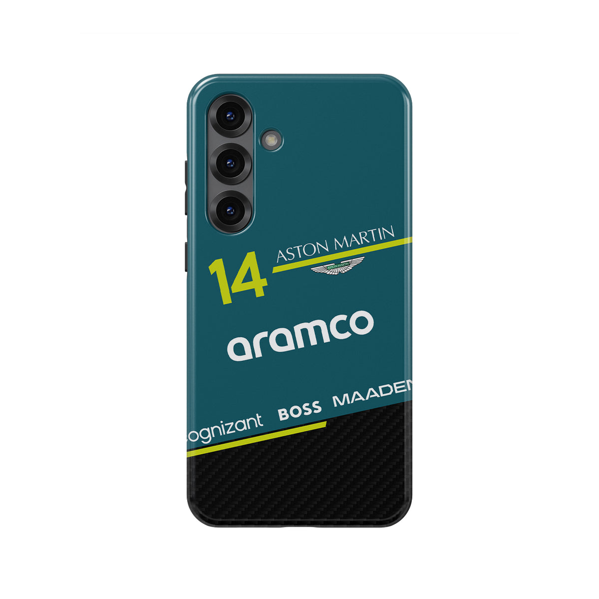 Fernando Alonso AMR25 FA14 Livery Phone Case – F1 Edition (Samsung Galaxy)