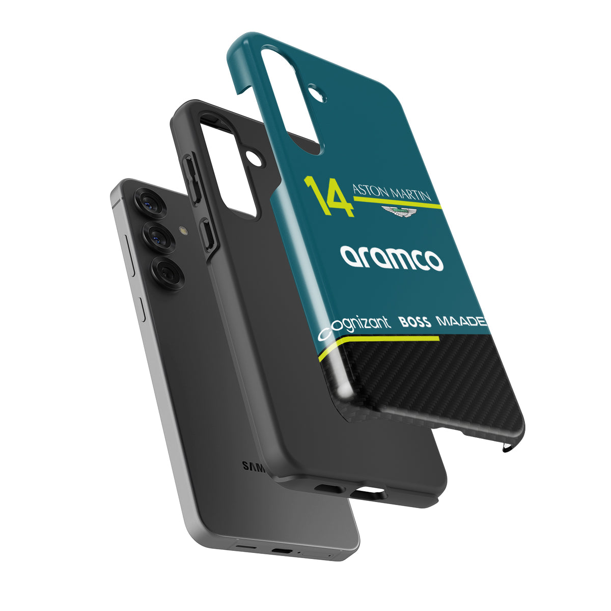 Fernando Alonso AMR25 FA14 Livery Phone Case – F1 Edition (Samsung Galaxy)