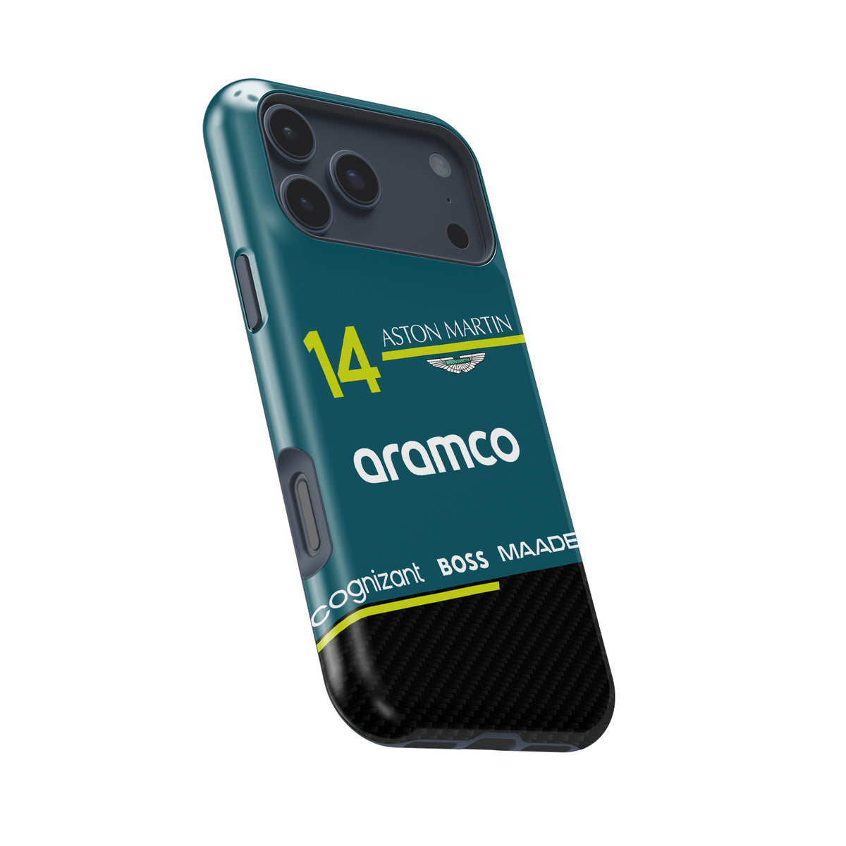 Fernando Alonso AMR25 FA14 – F1 Livery Edition Formula 1 racing iPhone case view 8