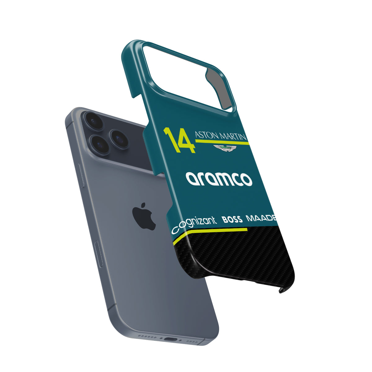 Fernando Alonso AMR25 FA14 – F1 Livery Edition Formula 1 racing iPhone case view 3