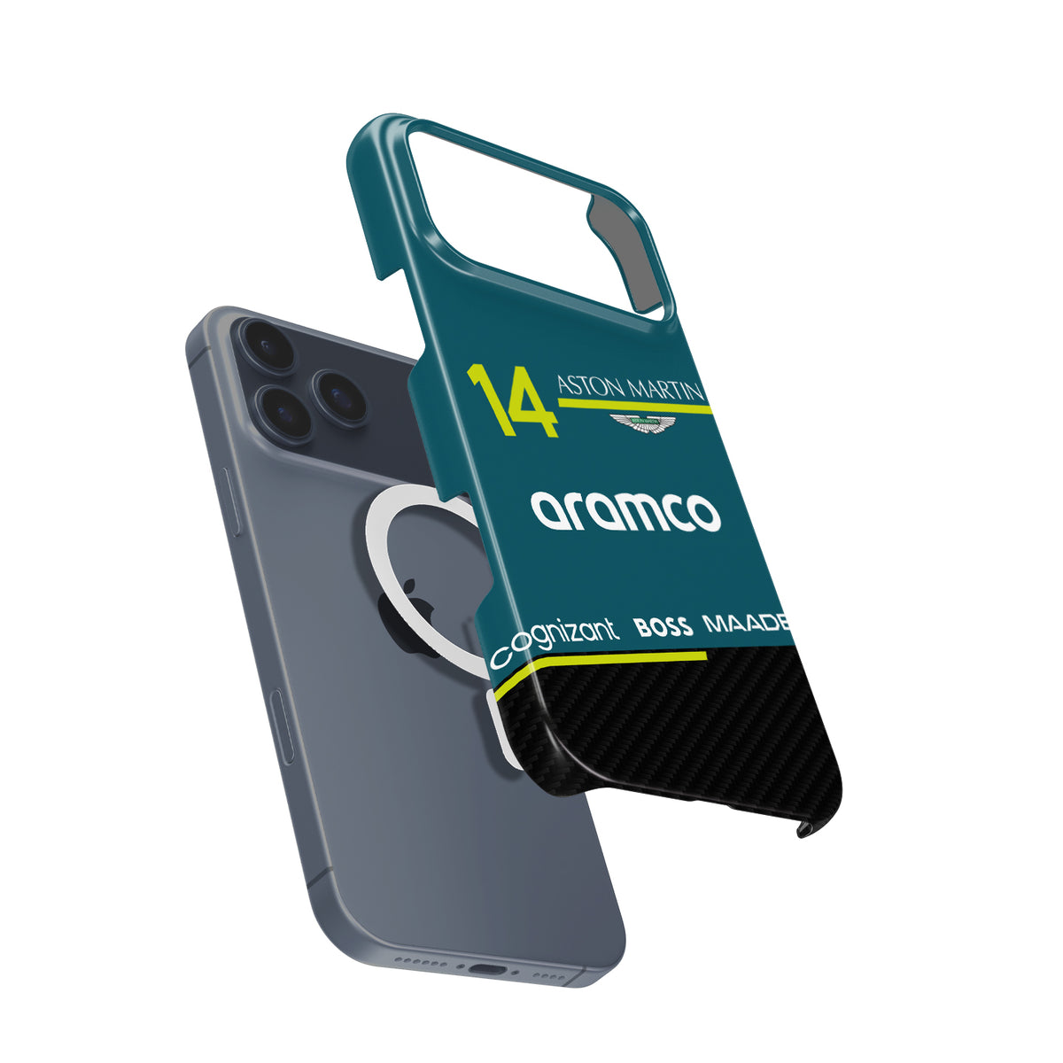 Fernando Alonso AMR25 FA14 – F1 Livery Edition Formula 1 racing iPhone case view 4