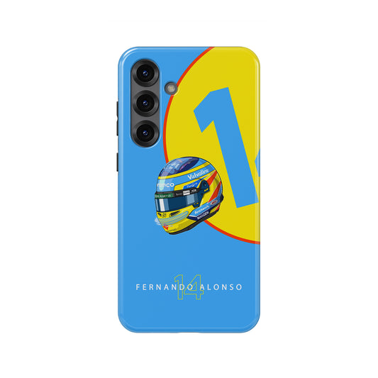 Fernando Alonso 2025 Helmet Phone Case – Aston Martin Livery (For Samsung)