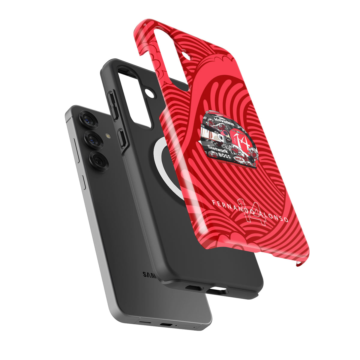 Fernando Alonso 2024 Japanese Grand Prix Helmet Case – For Samsung Phones
