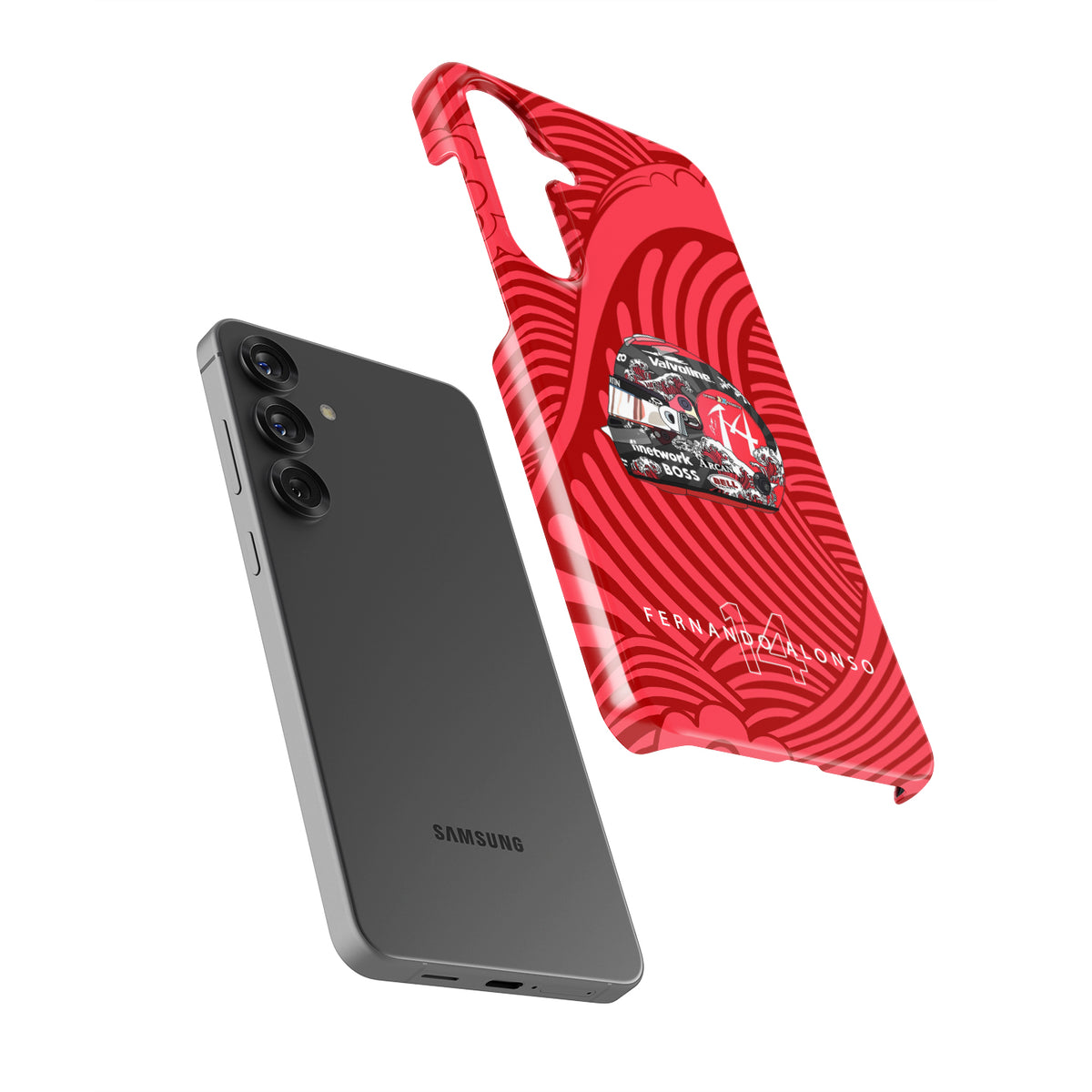 Fernando Alonso 2024 Japanese Grand Prix Helmet Case – For Samsung Phones