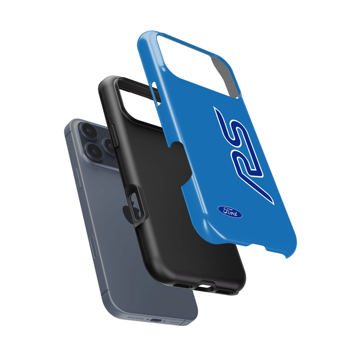Unleash Racing Spirit with the Ford Focus RS Line Blue Livery Phone Case