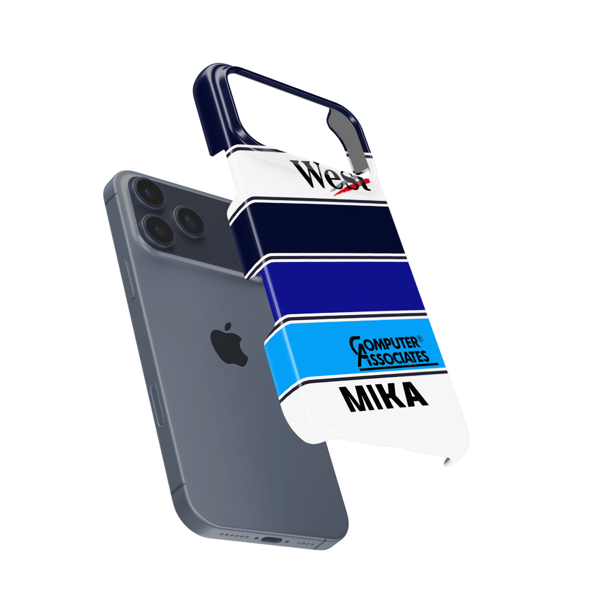 F1 Legend Mika Häkkinen Helmet – Tough, Stylish & Iconic Formula 1 racing iPhone case view 3