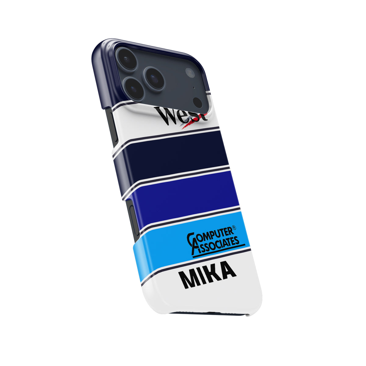 F1 Legend Mika Häkkinen Helmet – Tough, Stylish & Iconic Formula 1 racing iPhone case view 5