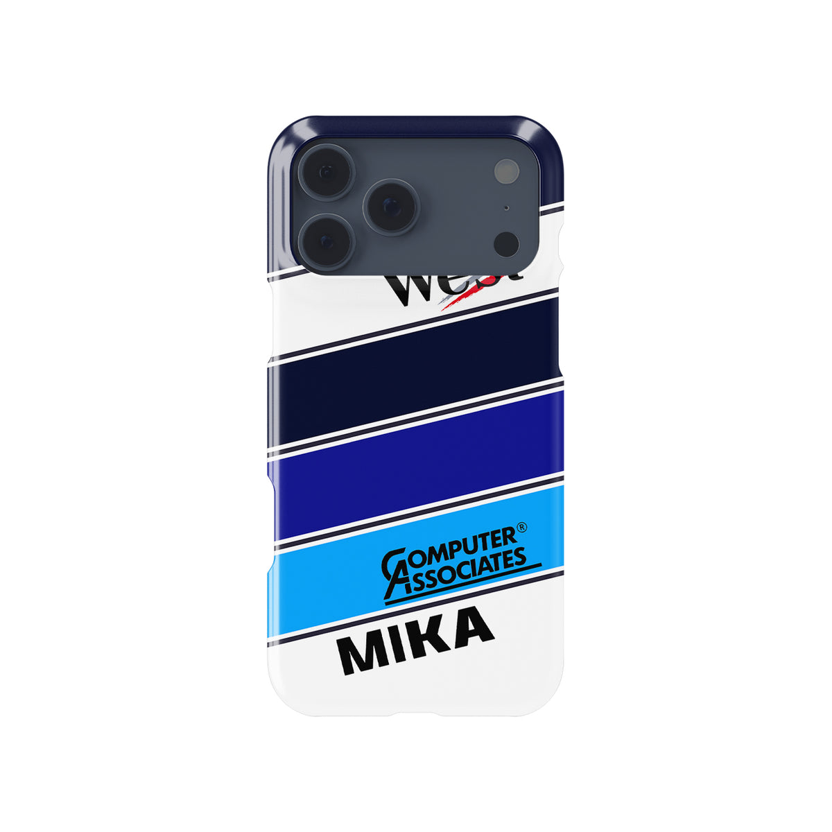 F1 Legend Mika Häkkinen Helmet – Tough, Stylish & Iconic Formula 1 racing iPhone case view 1