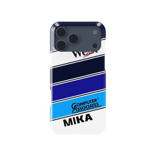 F1 Legend Mika Häkkinen Helmet – Tough, Stylish & Iconic Formula 1 racing iPhone case view 1