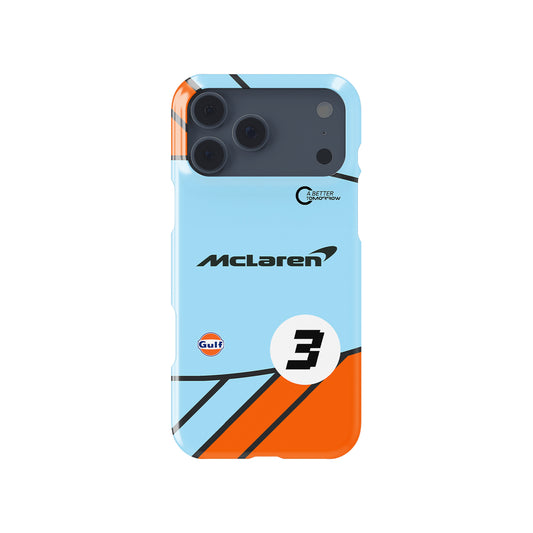 Formula 1 McLaren Gulf Livery – Inspired by Daniel Ricciardo Formula 1 racing iPhone case view 1