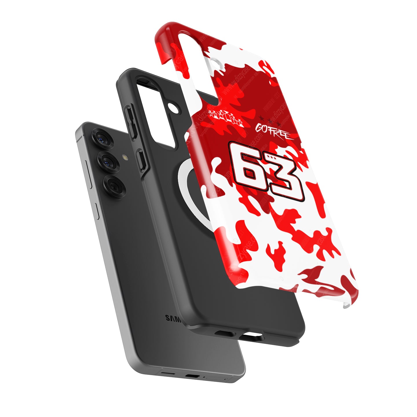 Francesco Bagnaia #63 Red Camo Helmet Phone Case | Ducati MotoGP 2026 Edition for Samsung Galaxy