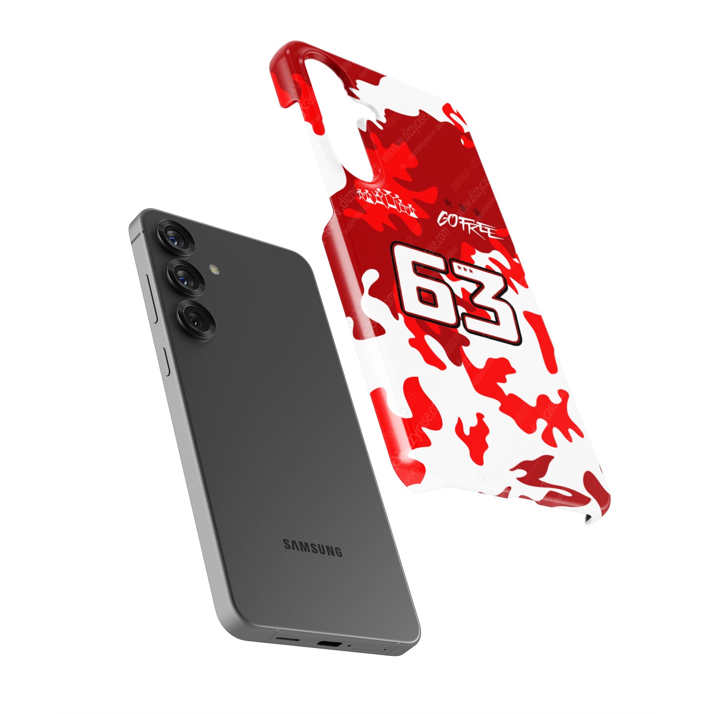 Francesco Bagnaia #63 Red Camo Helmet Phone Case | Ducati MotoGP 2026 Edition for Samsung Galaxy