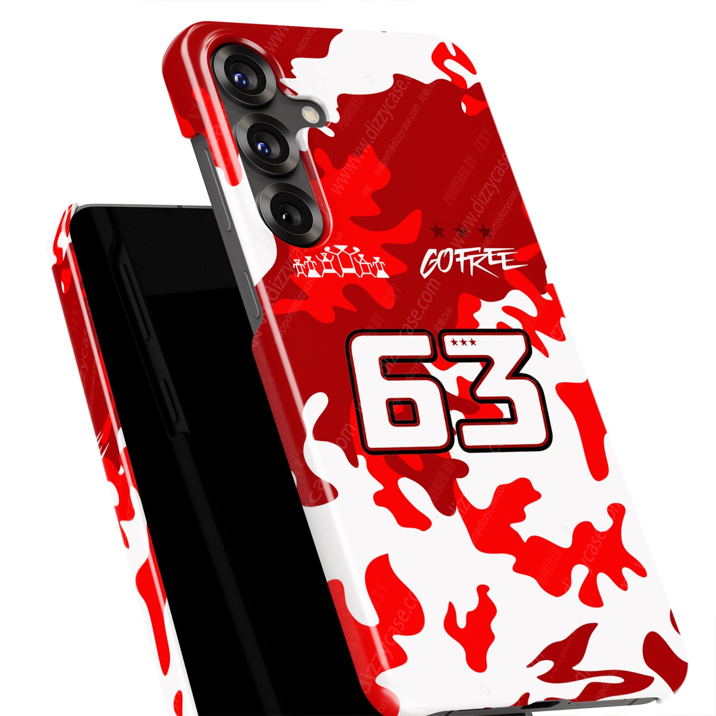 Francesco Bagnaia #63 Red Camo Helmet Phone Case | Ducati MotoGP 2026 Edition for Samsung Galaxy